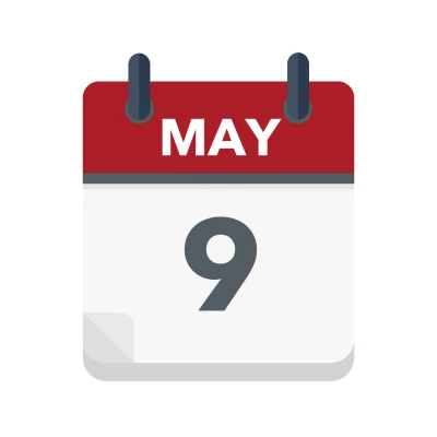 Calendar icon showing 9th May
