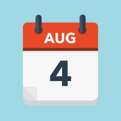Calendar icon showing 4th August
