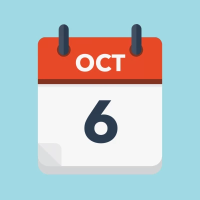 Calendar icon showing 6th October