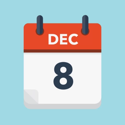 Calendar icon showing 8th December