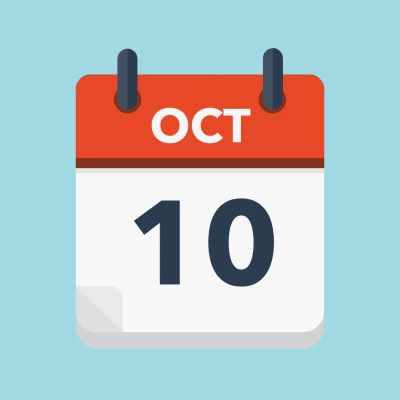 Calendar icon showing 10th October