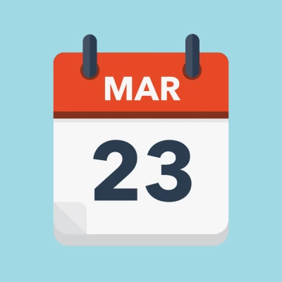 Calendar icon showing 23rd March