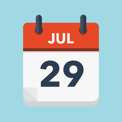 Calendar icon showing 29th July