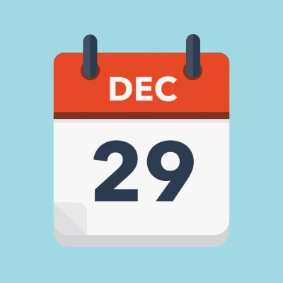 Calendar icon showing 29th December